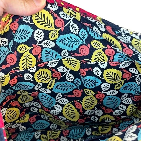 Vera Bradley *RETIRED PRINT* Happy Snails Saddle Up Silver Ring Floral Bag Purse - Picture 4 of 12